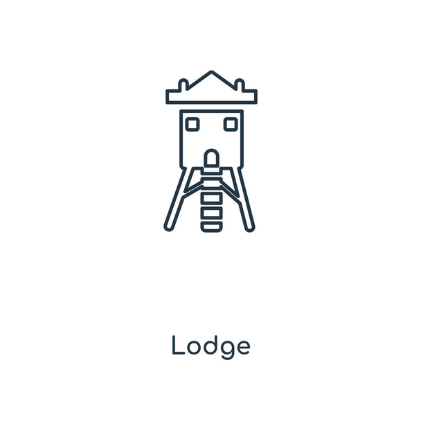 modaya uygun bir tasarım tarzı Lodge kutsal kişilerin resmi. Beyaz arka plan üzerinde izole lodge simgesi. Lodge vektör simgesi basit ve modern düz simgesi web sitesi, mobil, logo, app, UI. Lodge simge vektör çizim, Eps10. - Vektör, Görsel