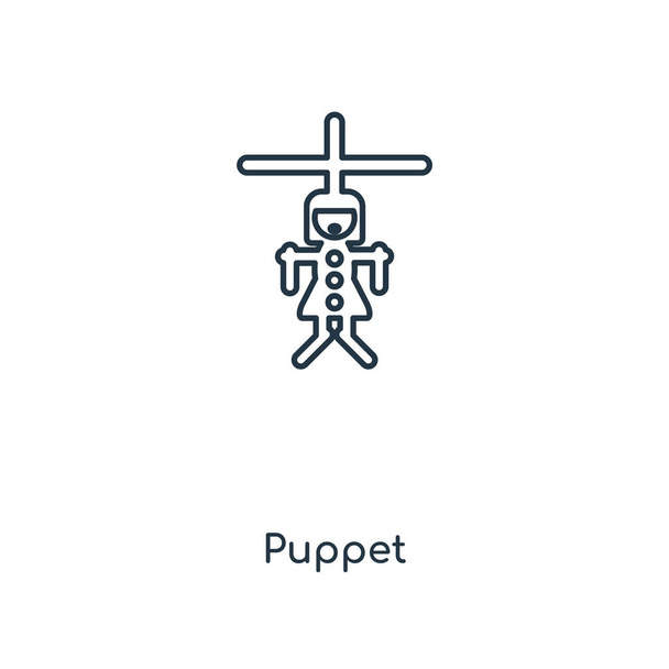 トレンディなデザイン スタイルの人形アイコン。人形アイコンが白い背景に分離されました。人形の web サイト、携帯、ロゴ、アプリ、ベクトル アイコン シンプルでモダンなフラット記号 Ui。人形アイコン ベクトル図、Eps10. - ベクター画像