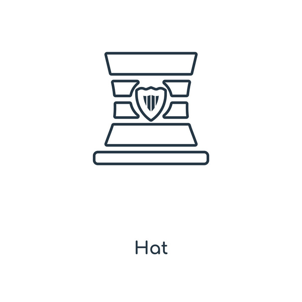 icono del sombrero en el estilo de diseño de moda. sombrero icono aislado sobre fondo blanco. sombrero icono de vector simple y moderno símbolo plano para el sitio web, móvil, logotipo, aplicación, interfaz de usuario. sombrero icono vector ilustración, EPS10
. - Vector, imagen
