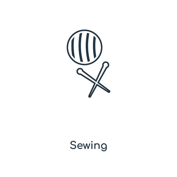 sewing icon in trendy design style. sewing icon isolated on white background. sewing vector icon simple and modern flat symbol for web site, mobile, logo, app, UI. sewing icon vector illustration, EPS10. - Vector, Image