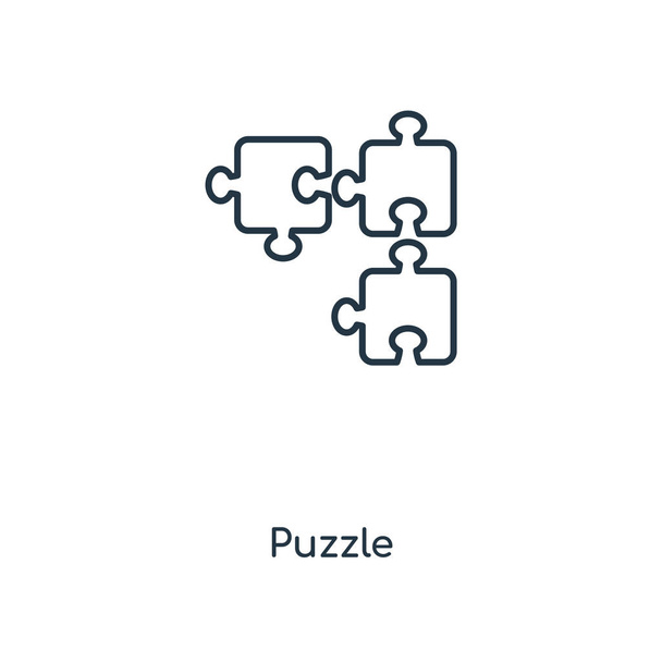 puzzle icon in trendy design style. puzzle icon isolated on white background. puzzle vector icon simple and modern flat symbol for web site, mobile, logo, app, UI. puzzle icon vector illustration, EPS10. - Vector, Image