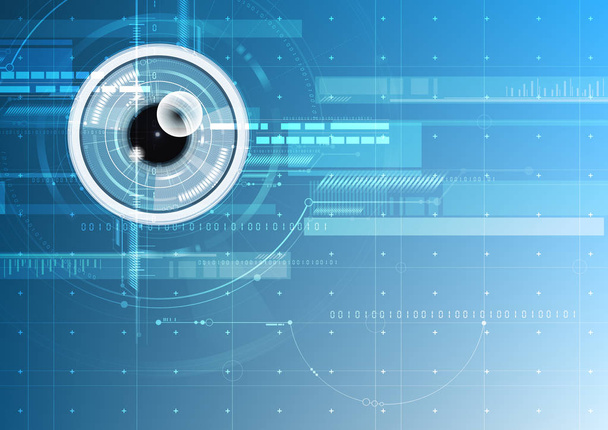 Abstract technological eye scanning hud security identify vector background design - Vector, Image