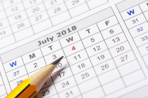 Closeup of dates on calendar page - Photo, Image
