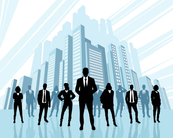 Векторная иллюстрация команды деловых людей
 - Вектор,изображение