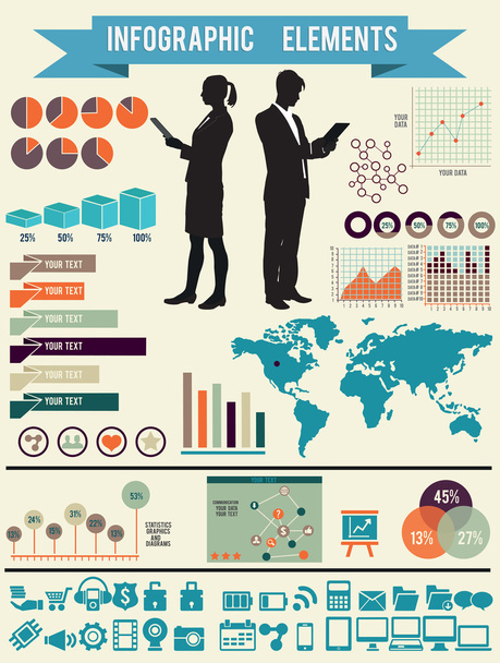 Set of infographic elements for design - Vektor, Bild
