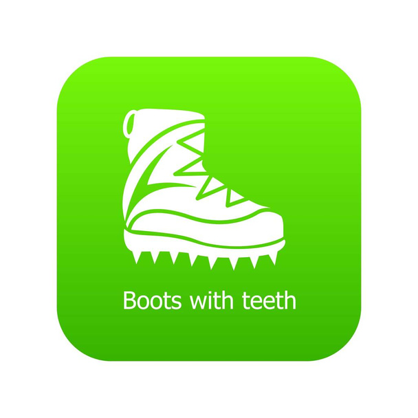 Mountaineer shoes icon green vector - Vector, afbeelding