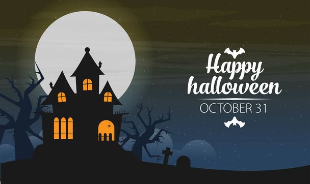 Halloween background flat design - Vector, imagen