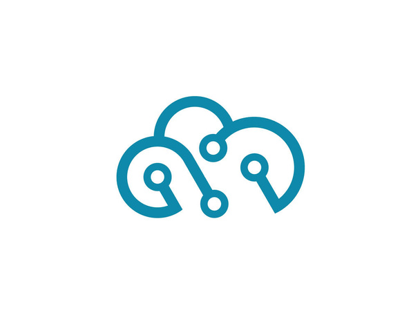 Logo / icono de nube simple y profesional para negocios de tecnología
. - Vector, imagen