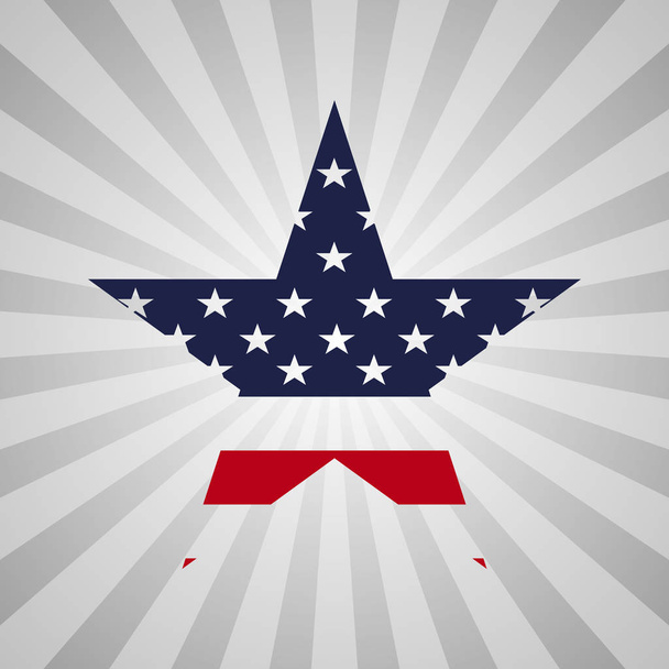 ΗΠΑ αστέρι σημάδι στα χρώματα της σημαίας. Διάνυσμα - Διάνυσμα, εικόνα