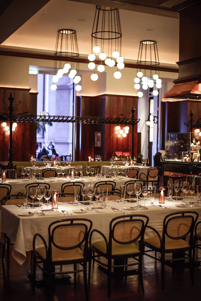 table setting in beautiful european restaurant - Foto, Imagem