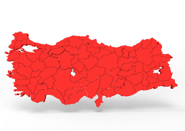 Turquía Mapa aislado en blanco
 - Foto, Imagen