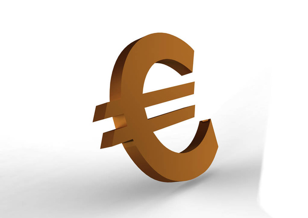 color euro symbol isolated on white background - Фото, зображення