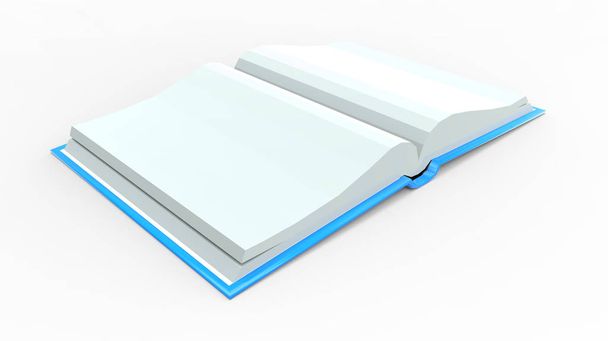 Empty book template with clips on white background - Valokuva, kuva