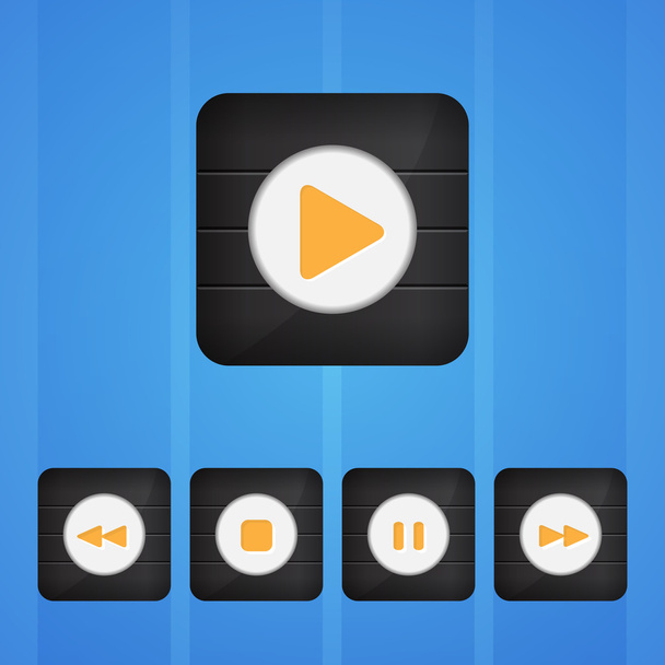 Vector set of player buttons - Vector, Image