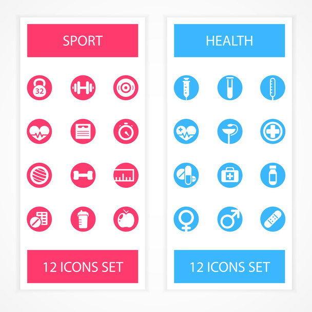 Basic - Health and Fitness icons. Vector illustration - Vector, Image