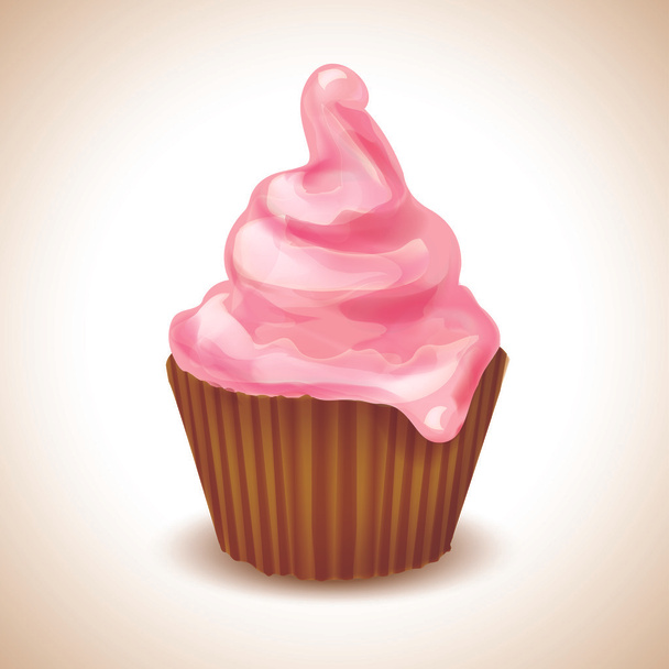 Cartão de aniversário com cupcake. Ilustração vetorial
 - Vetor, Imagem