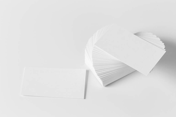 blank business cards on the white table - Fotoğraf, Görsel