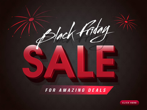 Amazing deals for Black Friday Sale. Website poster or banner design. - Vetor, Imagem