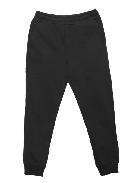 Pantalon d'entraînement vierge couleur noir vue de face sur fond blanc
 - Photo, image