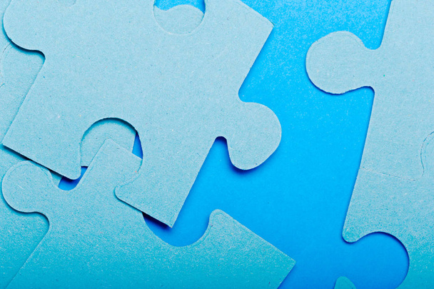 close up of Puzzle pieces on colorful background  - Photo, Image
