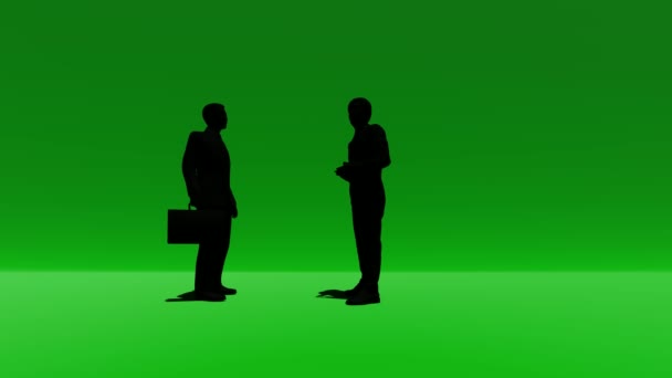 Sziluettjét két ember beszél a zöld - Felvétel, videó