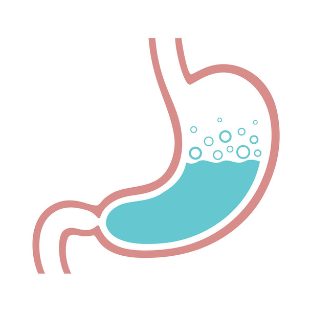 Stomach icon. Stomach gas, gastric acid. Isolated medical symbol on white background. Vector illustration - Vector, Image