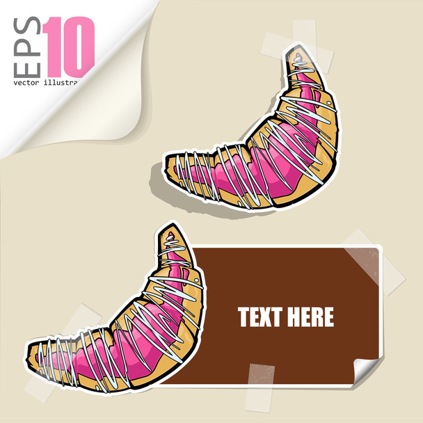Set of vector message cards with cartoon donuts. - Vector, Imagen