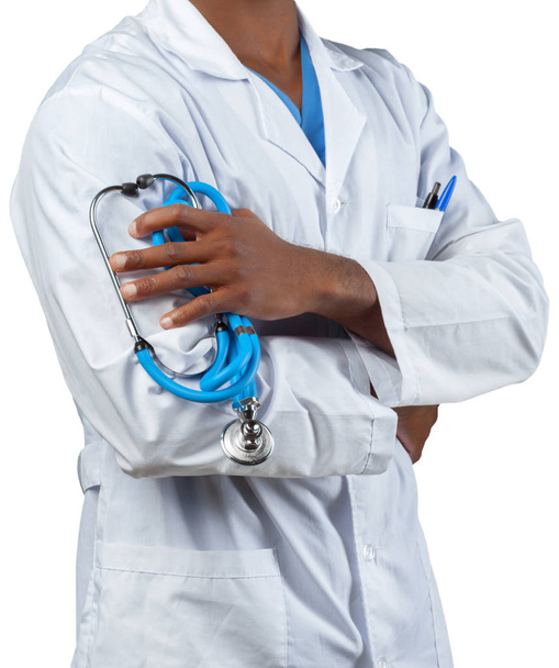 doctor with stethoscope isolated on white - Fotó, kép