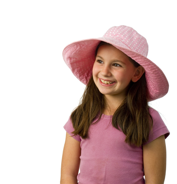 Young girl pink hat - Fotó, kép
