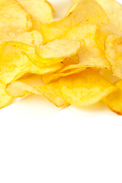 Potato chips isolated on white - 写真・画像