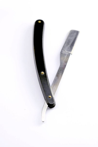 alte schmutzige faltbare Barberd Rasiermesser Bild eines - Foto, Bild
