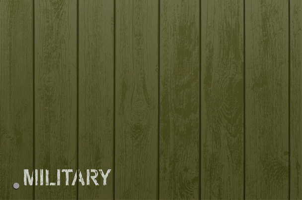 Military green wooden textured panels background. - Vector, Image