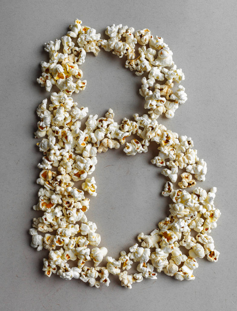 close up of Pop Corn letter B of Alphabet on light background  - Фото, изображение