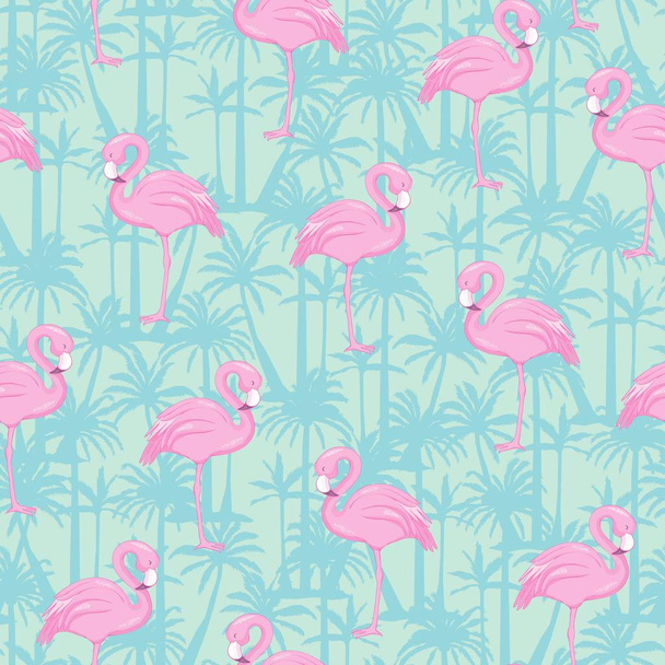 Tropical flamingo pattern, abstract, africa, animal, bird,  illustration - Вектор, зображення