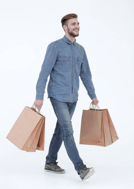 picture of a handsome man with shopping bags - Photo, Image