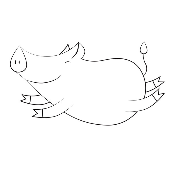 Feliz lindo cerdo volando
  - Vector, Imagen