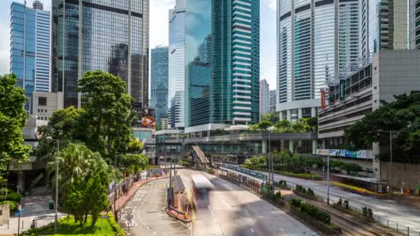 Час lapse руху міста Гонконгу і трафіку вулиці - Кадри, відео