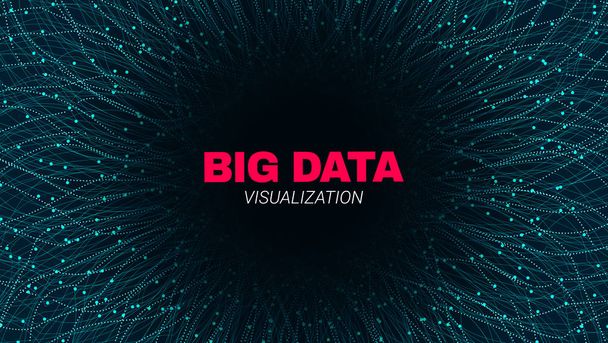 Futurystyczny wizualizacji streszczenie danych Big Data. - Wektor, obraz