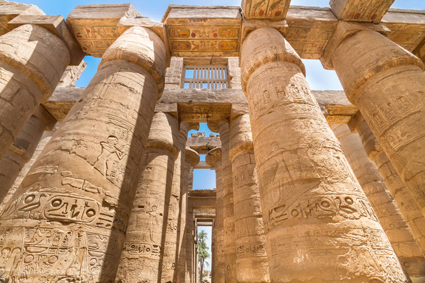 Tempels van Karnak, oude Thebe in Luxor, Egypte - Foto, afbeelding