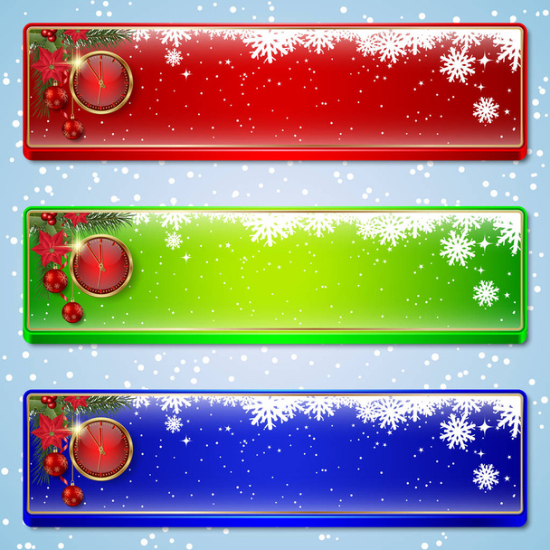 Christmas and New Year luxury colorful vector banners collection - Διάνυσμα, εικόνα