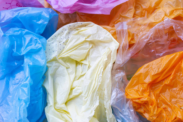 Colorful plastic bags for background. - Foto, afbeelding
