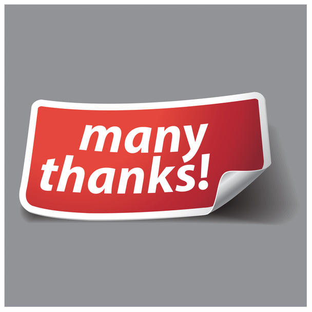Many thanks - grateful label. Vector. - Vector, Image