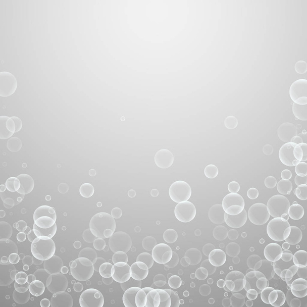Random soap bubbles abstract background. Blowing b - Vector, Image