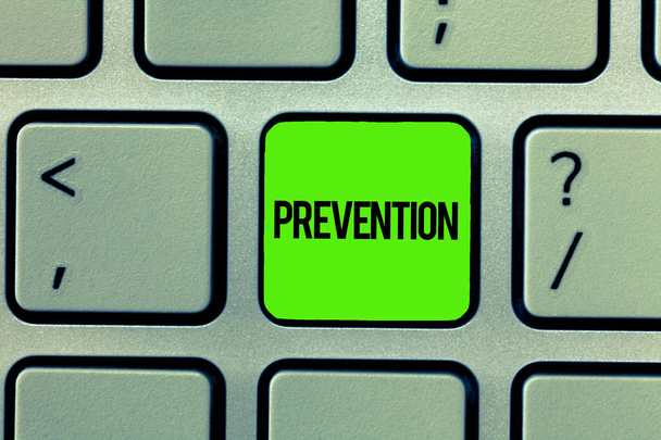 Rukopis textu psaní prevence. Koncept znamená zastavení něco z děje zdravotní ochrana - Fotografie, Obrázek