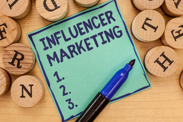 Handwriting text Influencer Marketing. Concept meaning Endorser who Influence Potential Target Customers - Photo, Image