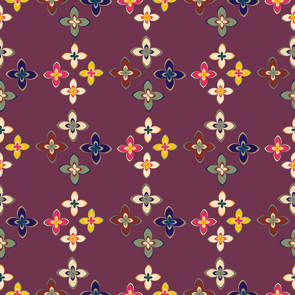 New simple abstract geometric seamless pattern with flowers for background - Vector, Image