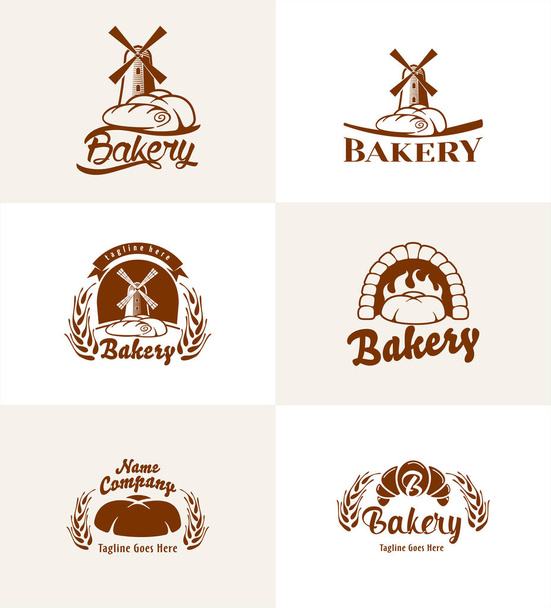 Bread basket logo. Vector design. Bakery emblem on white background. - Vector, imagen