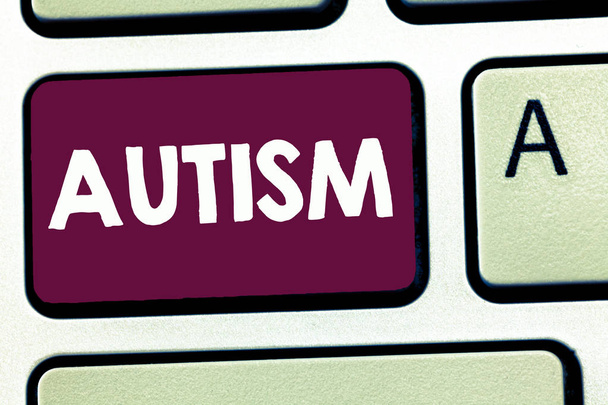 Text sign showing Autism. Conceptual photo Difficulty in interacting and forming affairs with other showing - Photo, Image
