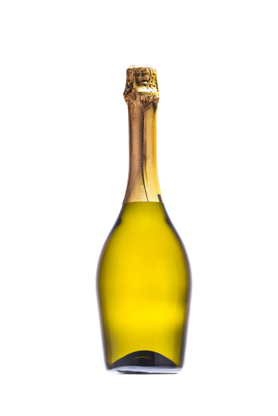 close up view of bottle of champagne isolated on white - Foto, Bild