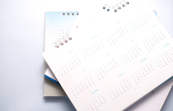 Blurred blue calendar on white tone. planning concept. - Photo, image